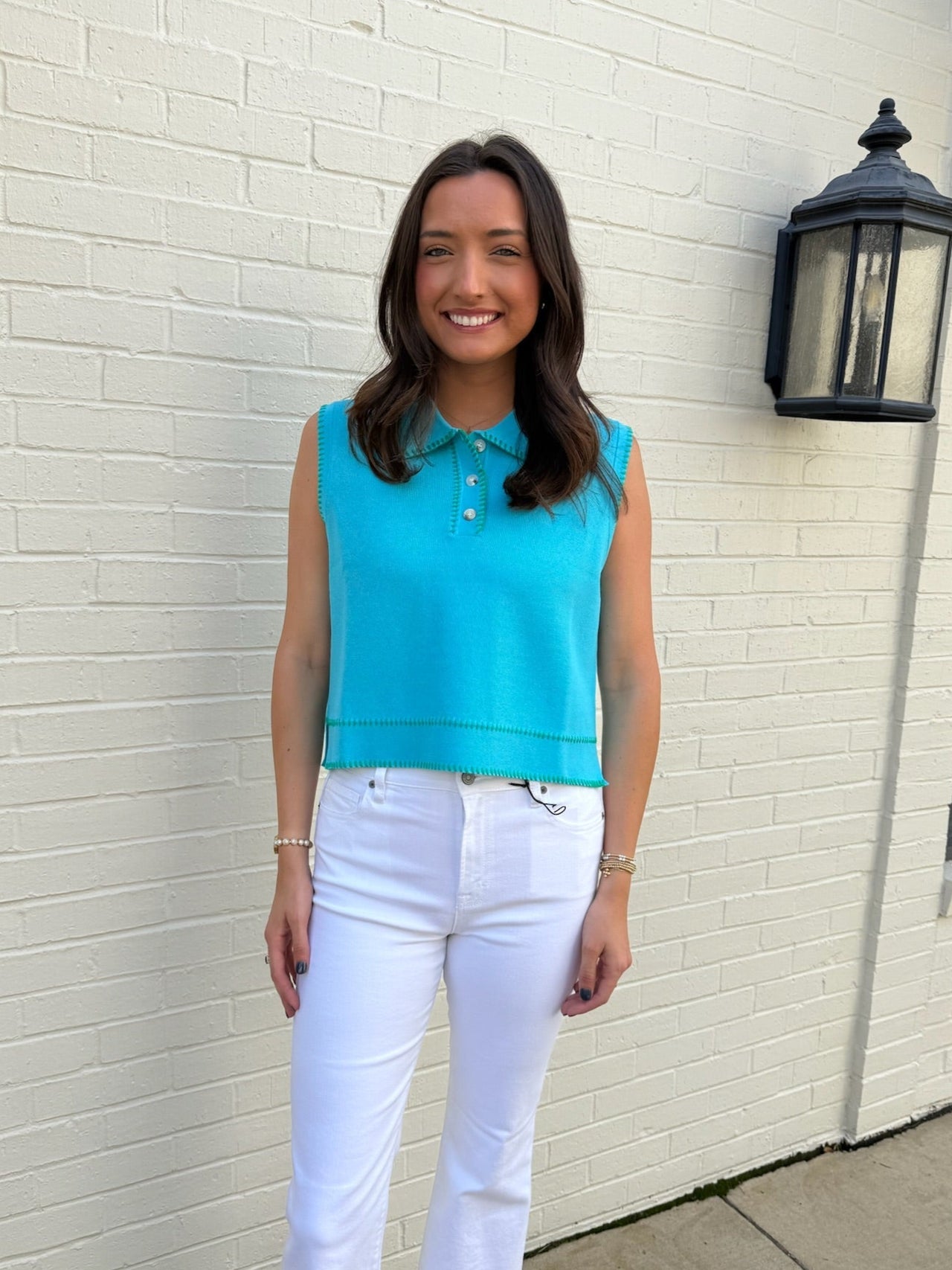 Sleeveless Stitch Sweater Tank Entro