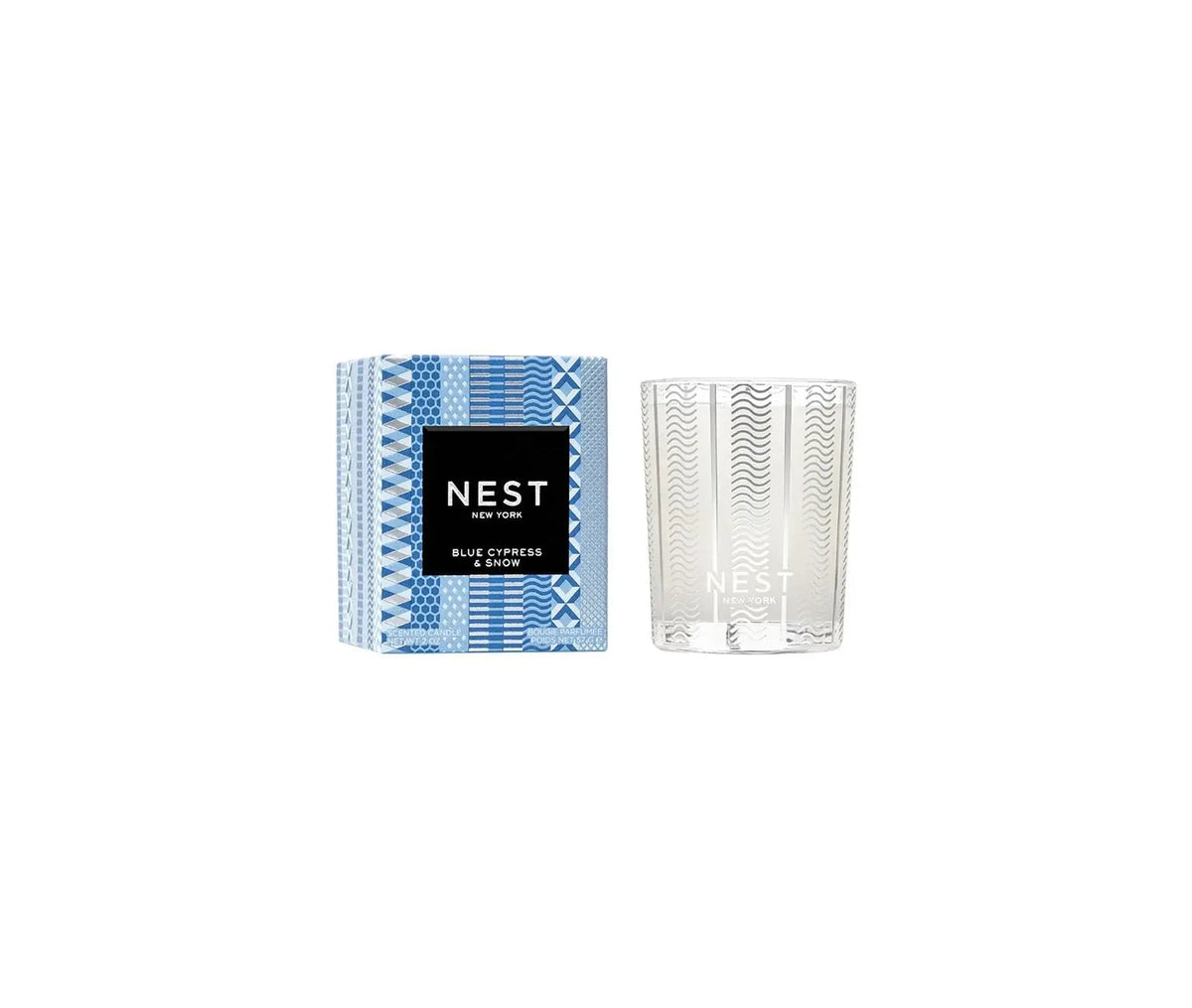 Nest Blue Cypress/Snow Votive 2oz Candle Nest