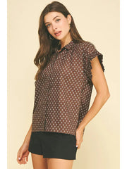 Geometric Diamond Print Shirt Pinch