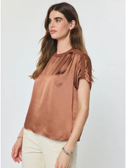 Short Sleeve Satin T-Shirt Current Air