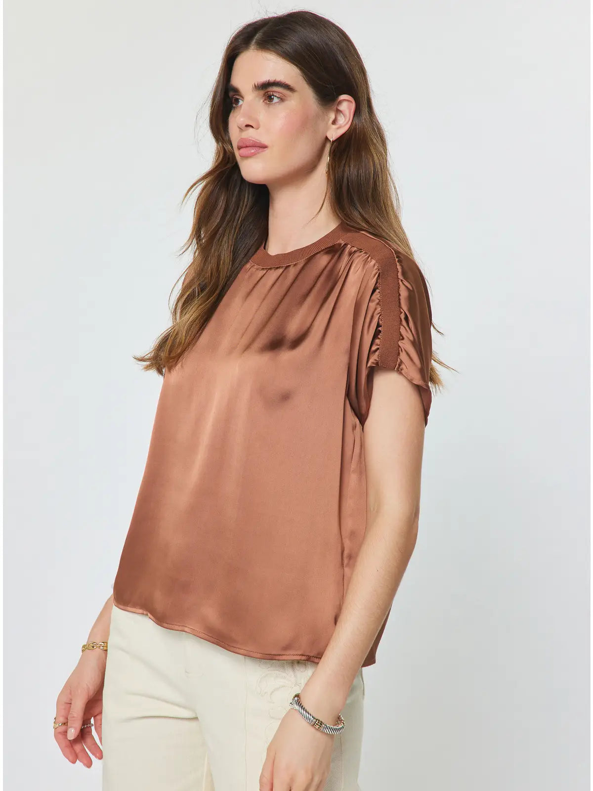 Short Sleeve Satin T-Shirt Current Air