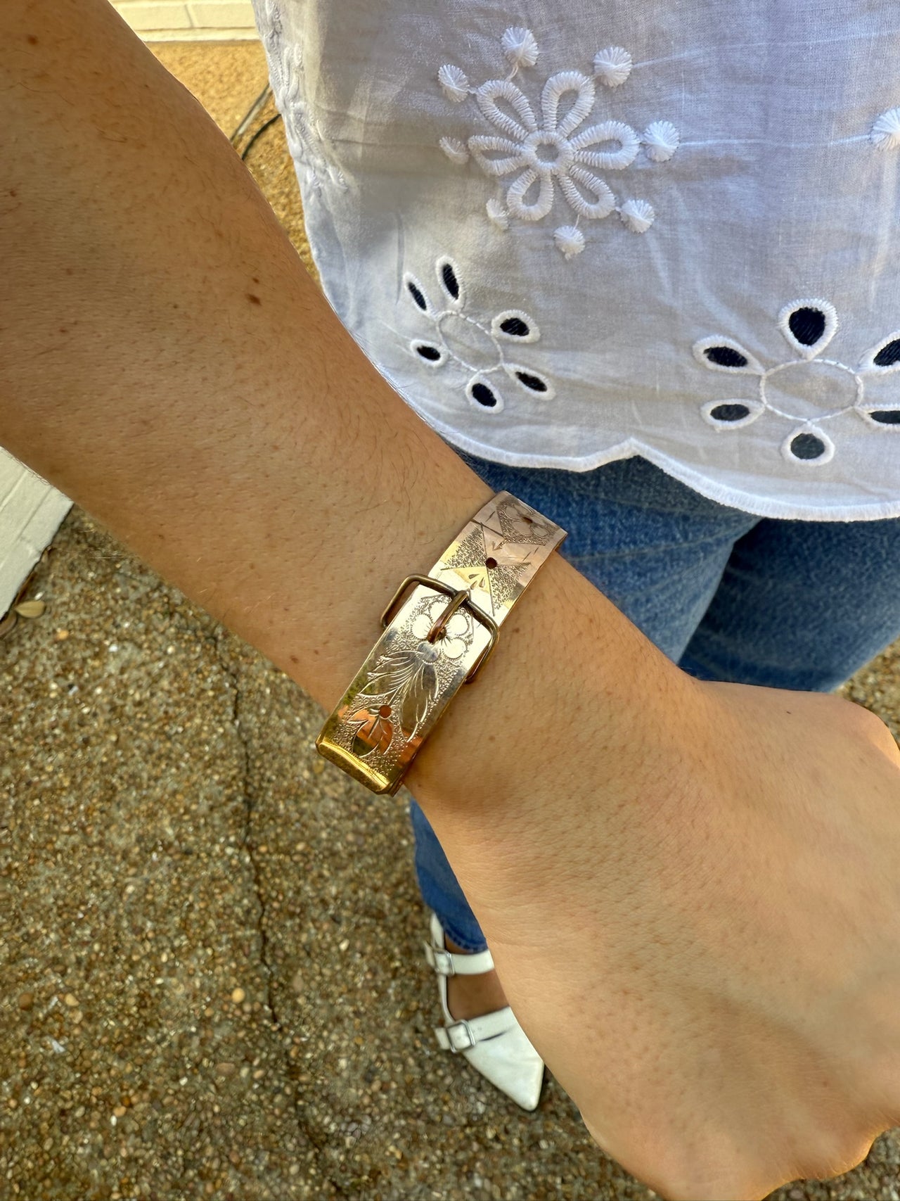 Gold Filled Victorian Buckle Bracelet