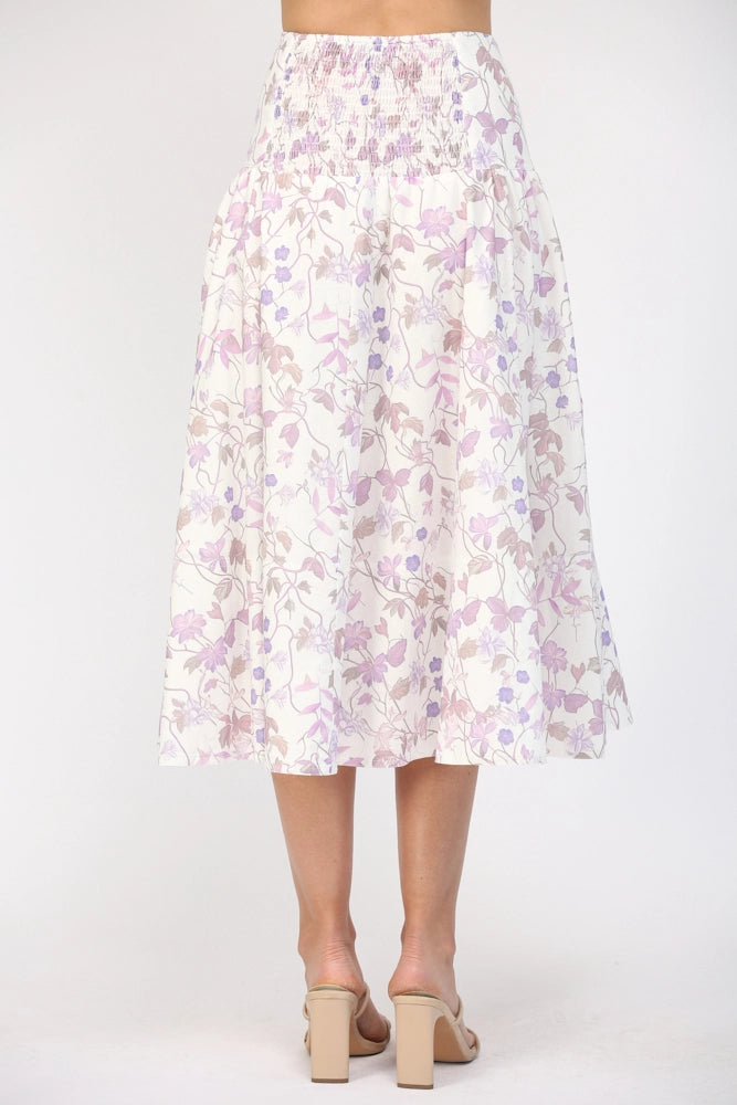 MIDI WRAP SKIRT W/YOKE LINE AND BUTTONS Fate