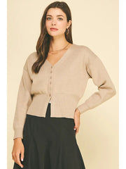 V-Neck Button Down Cardigan Pinch