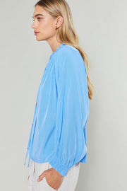 3/4 Dolman Sleeve Split Neck Blouse Current Air