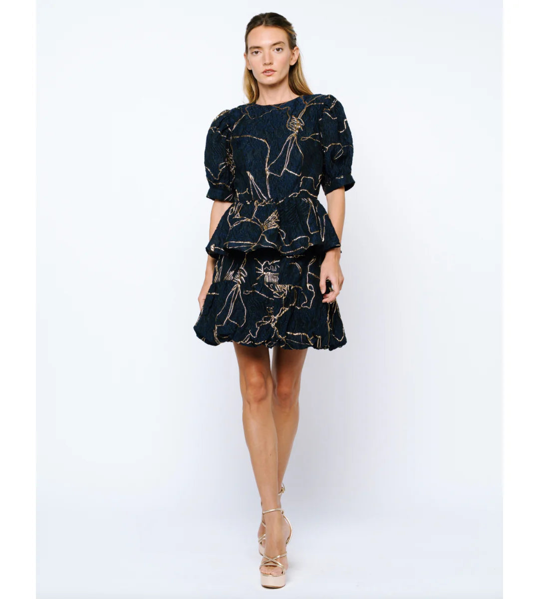 Tonje Jacquard Peplum Top Ciebon