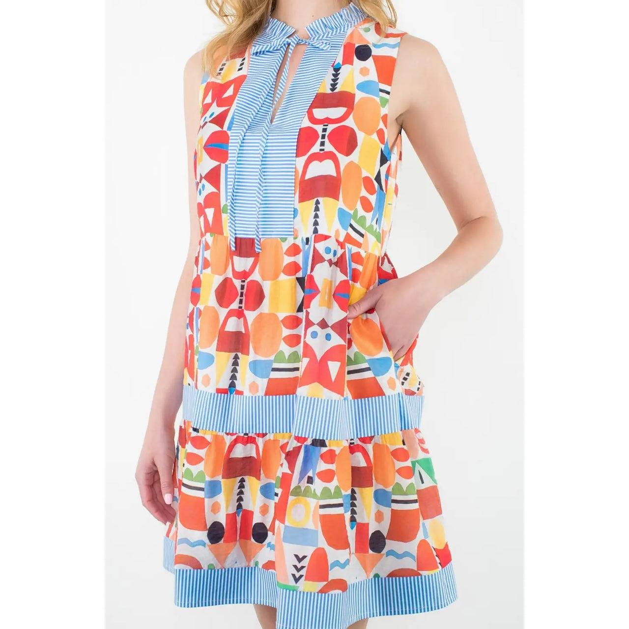 Sleeveless Print Dress