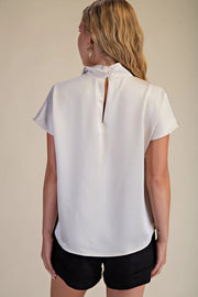 Cross Mock Neck Top Glam