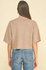 Button Down Crop Knit Sweater Pinch