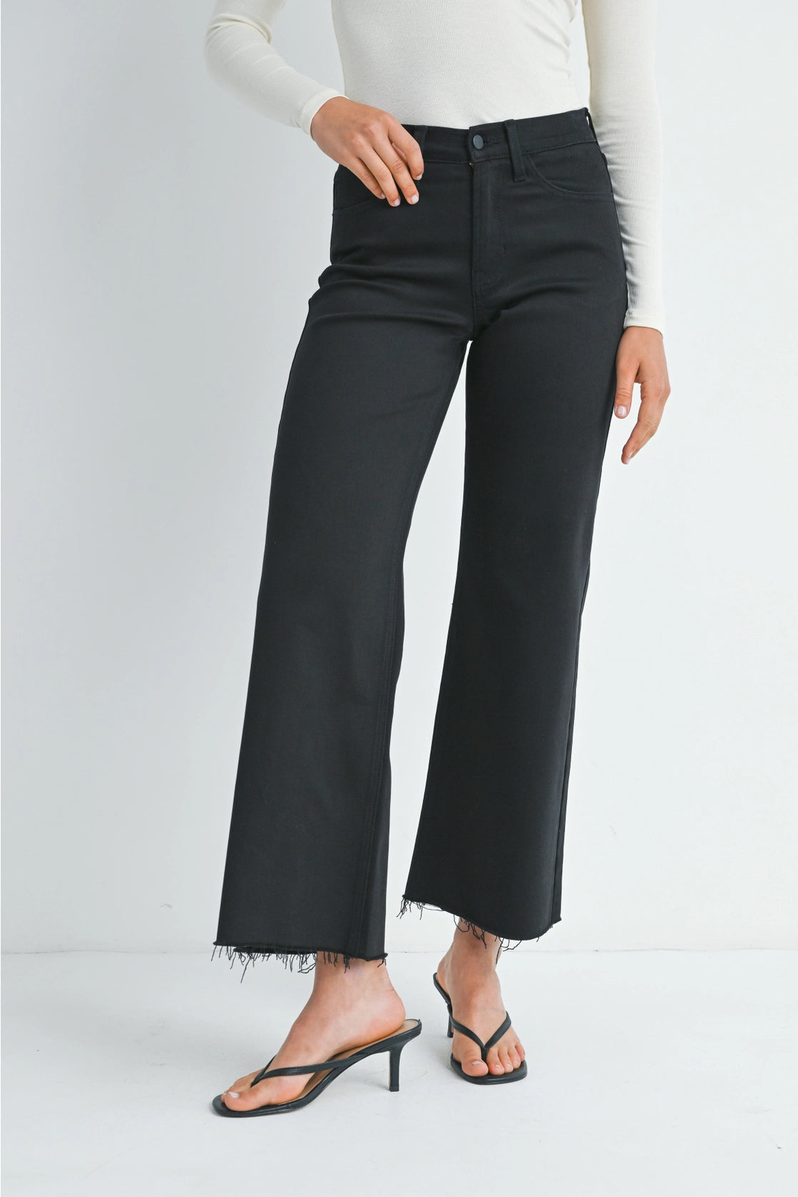 Longer Length Wide Leg Jeans