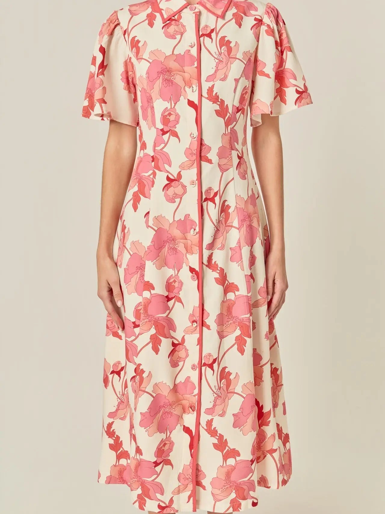 A-Line Mini Shirt Dress English Factory