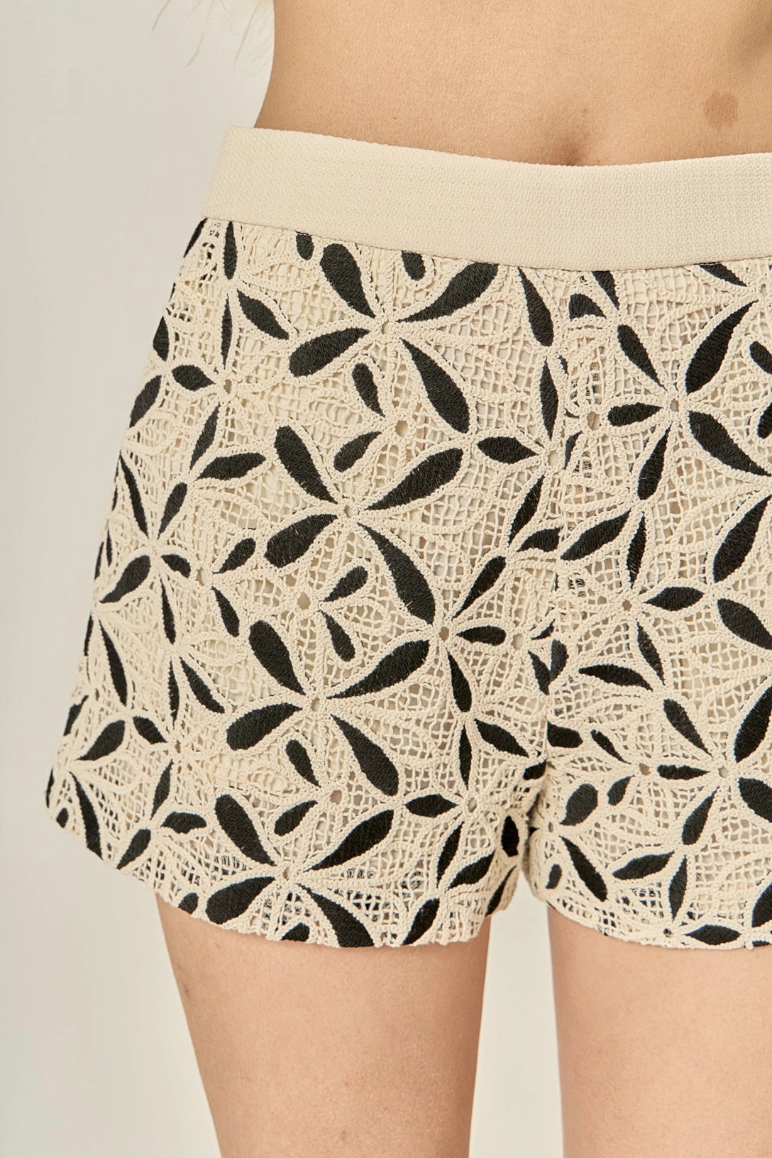 High Waisted Crochet Shorts English Factory