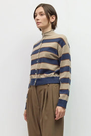 Striped Turtleneck Cardigan Mod Ref