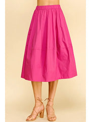Pleated Poplin Midi Skirt Pinch