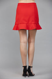 Asymmetric Flounce Hem Mini Skirt Fate