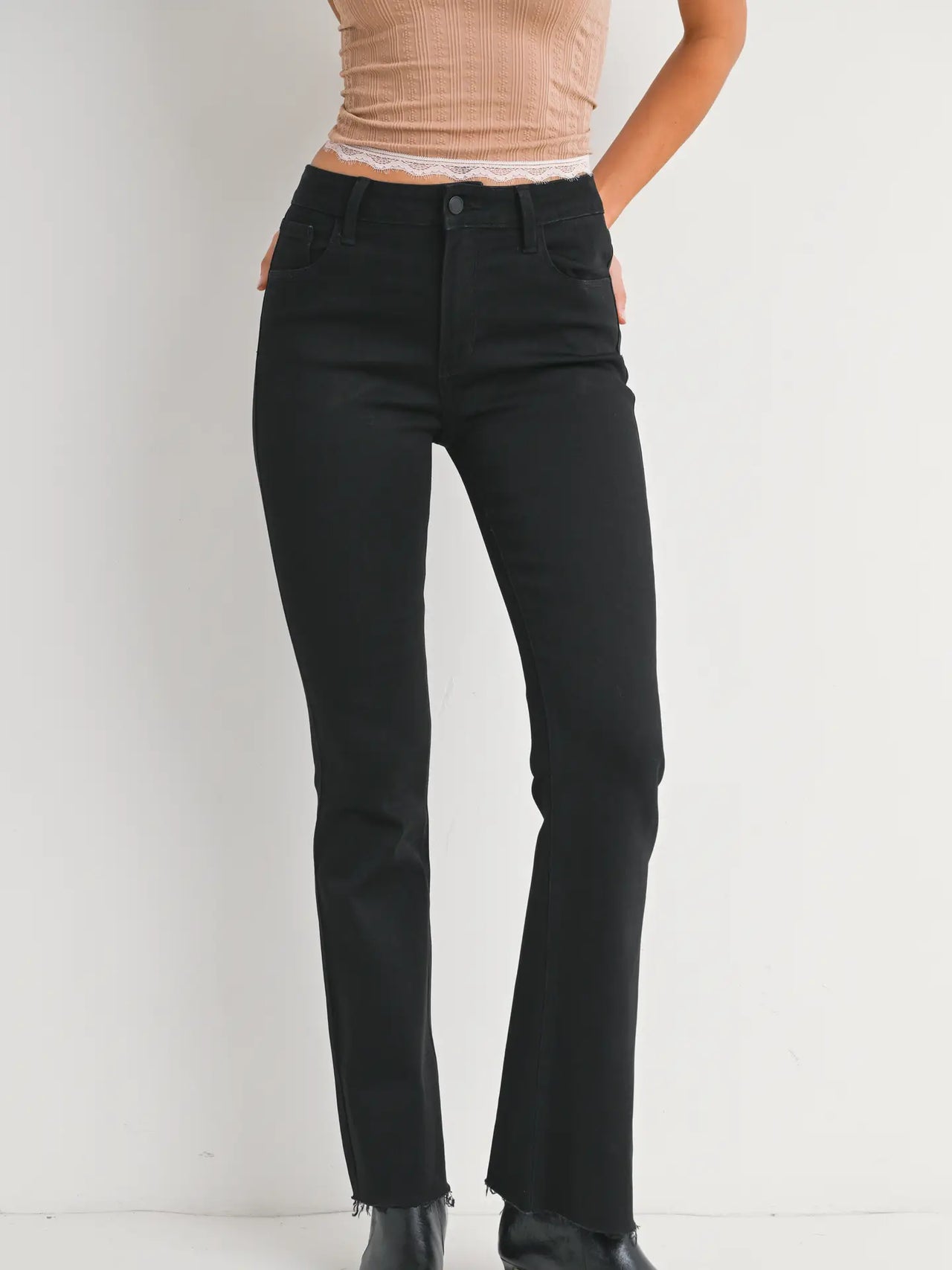 Flare with Hem Detail Jeans