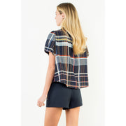 Ruffled Neck Stripe Top THML