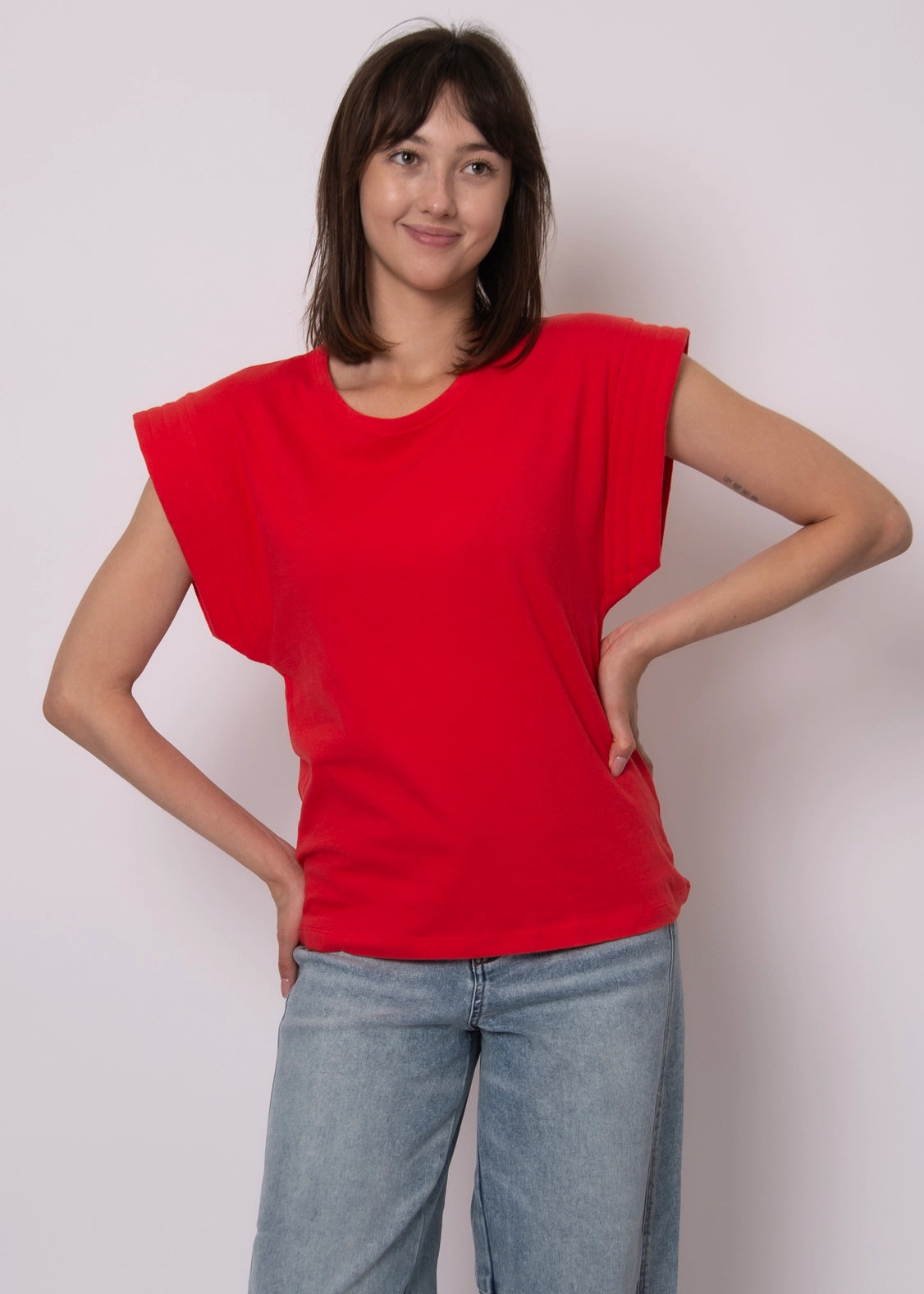 Milo Extended Shoulder Crew Neck Top RD Style