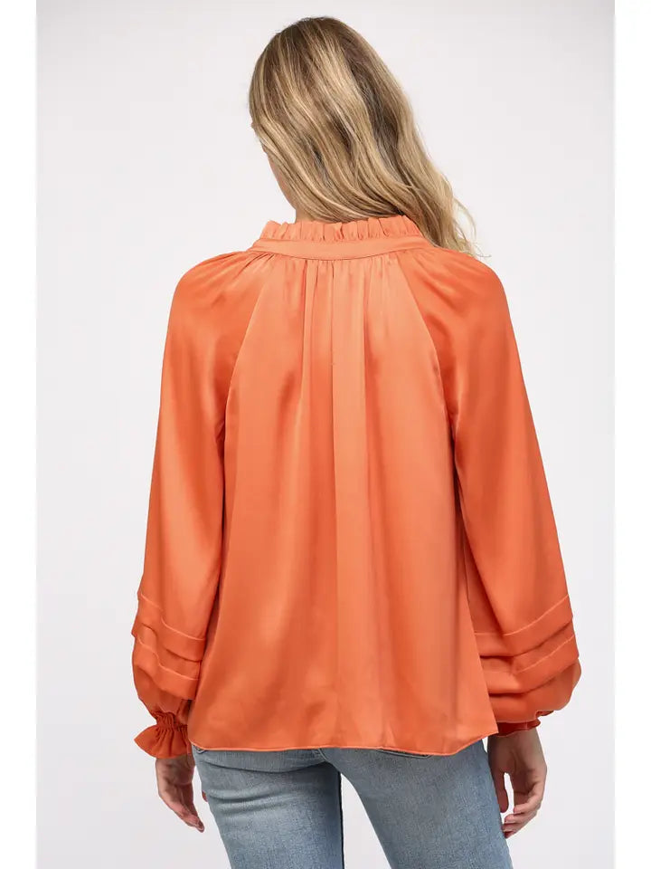 Tucked Detail Balloon Sleeve Blouse