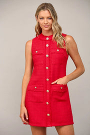 FRONT PATCH POCKET SLVL TWEED DRESS Shop Expeditions