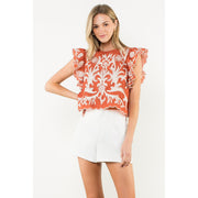 Flutter Sleeve Textured Top THML