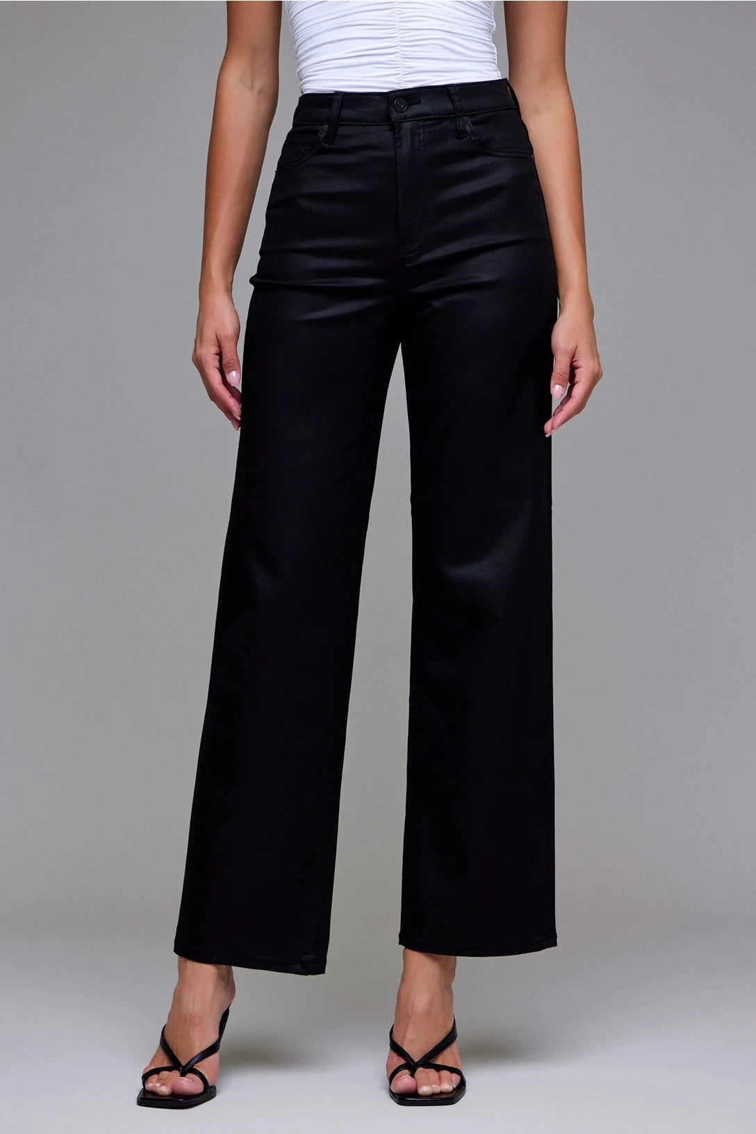 31" Black Coated Clean Dad Jean