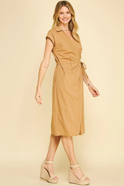 V-Neck Wrap Midi Dress Pinch