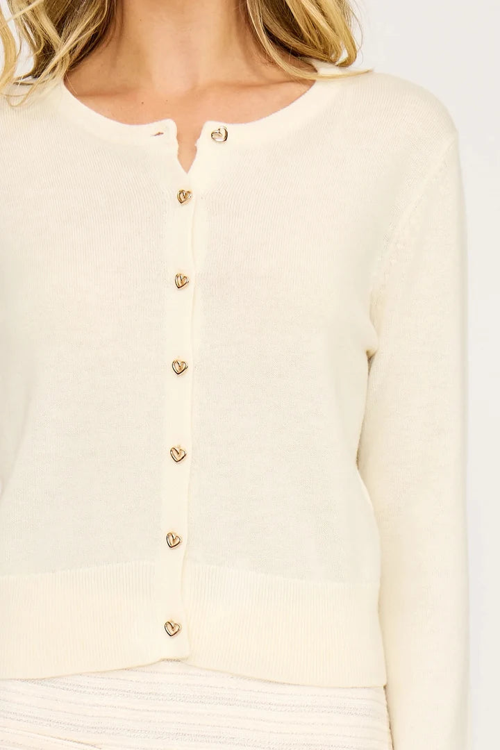 Celeste Heart Button Cardigan Lucy Paris