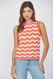 Wavy Stripe Sweater Tank Fate
