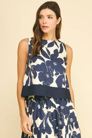 Iliana Floral Sleeveless Crop Top Pinch