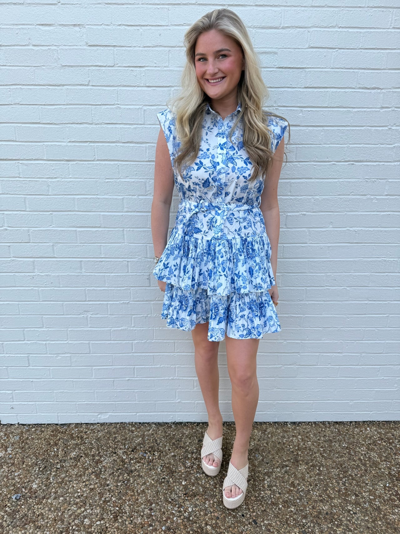 Berlin Mini Dress in Blue Floral