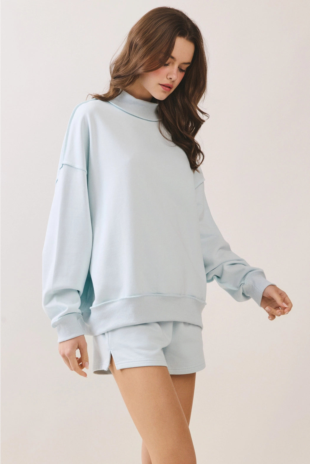 Soft Knit Drop Shoulder Mock Neck Pullover Top Shop Expeditions