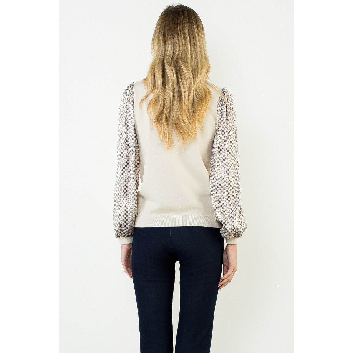 Silk Floral Flowy Sleeve Top THML