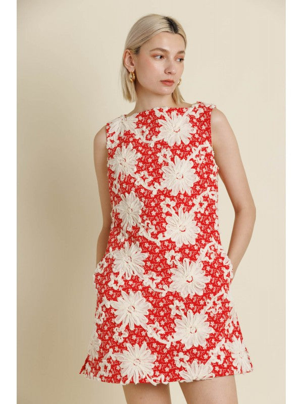 Embroidered Twill Mini Dress Aureum