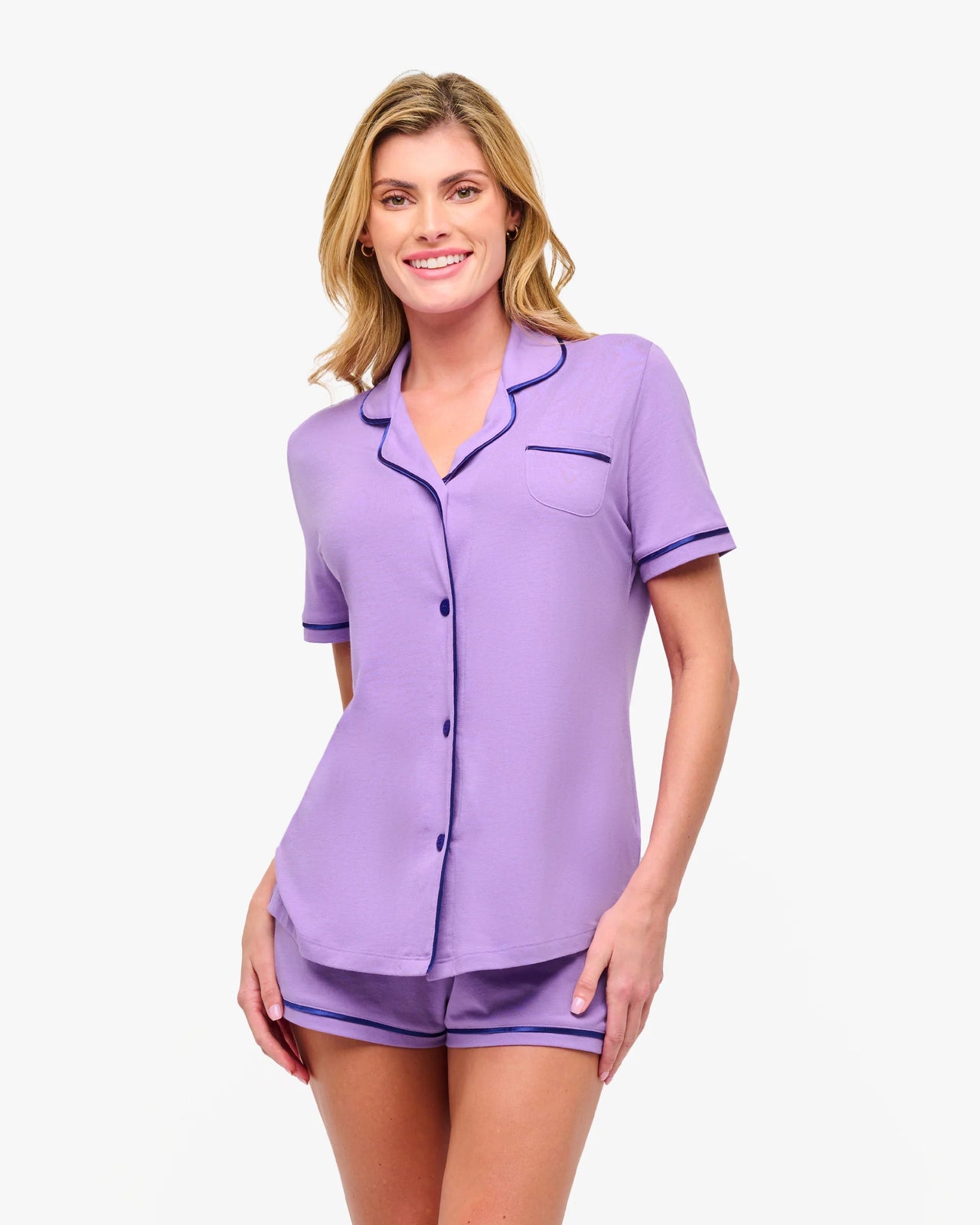 Bella Short Sleeve Top & Boxer Pajama Set