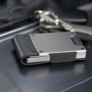Apex Wallet in Matte Black Full Grain Leather & Satin Gunmetal Proof Wallets