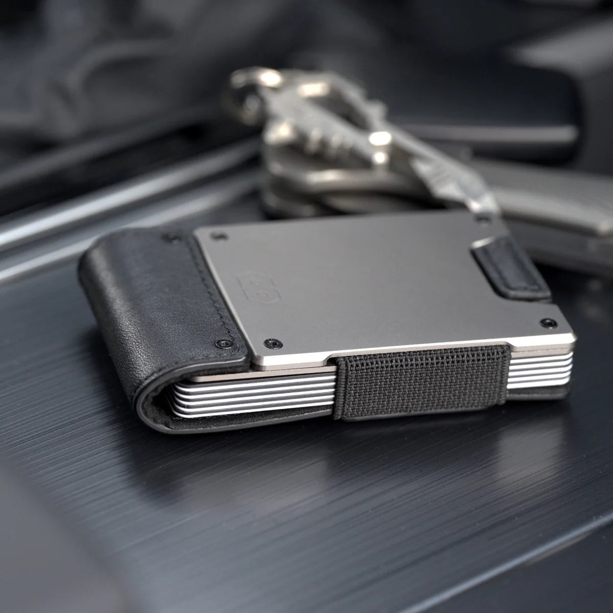 Apex Wallet in Matte Black Full Grain Leather & Satin Gunmetal Proof Wallets