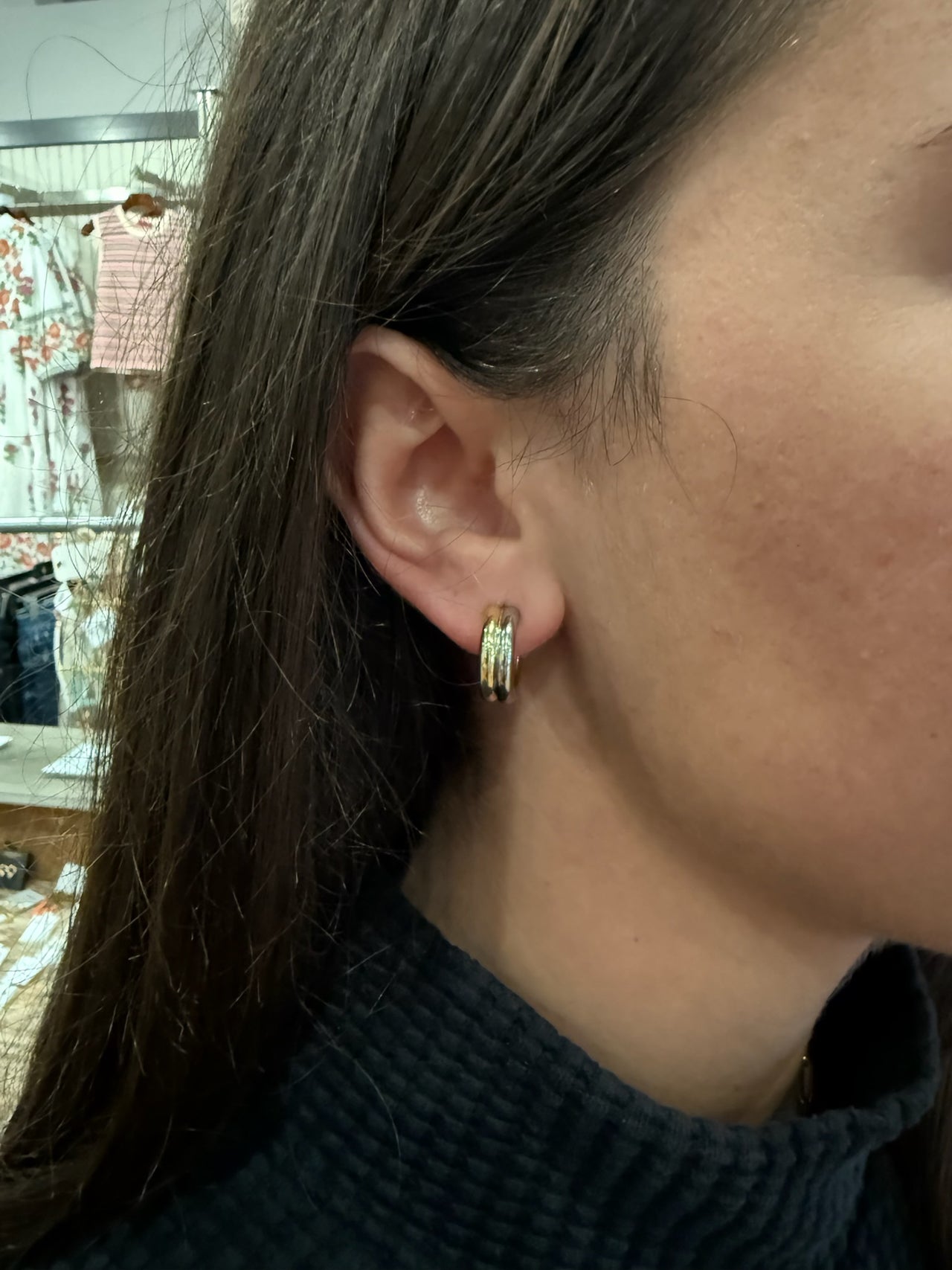 Two-Toned Hoop Earrings