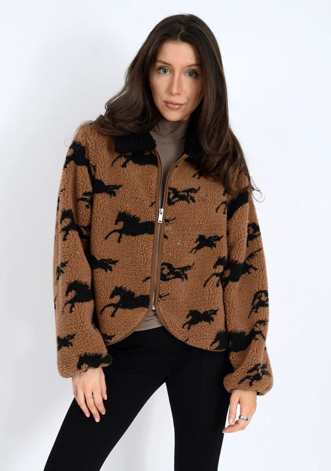 Joline Sherpa Zip-Front Jacket RD Style