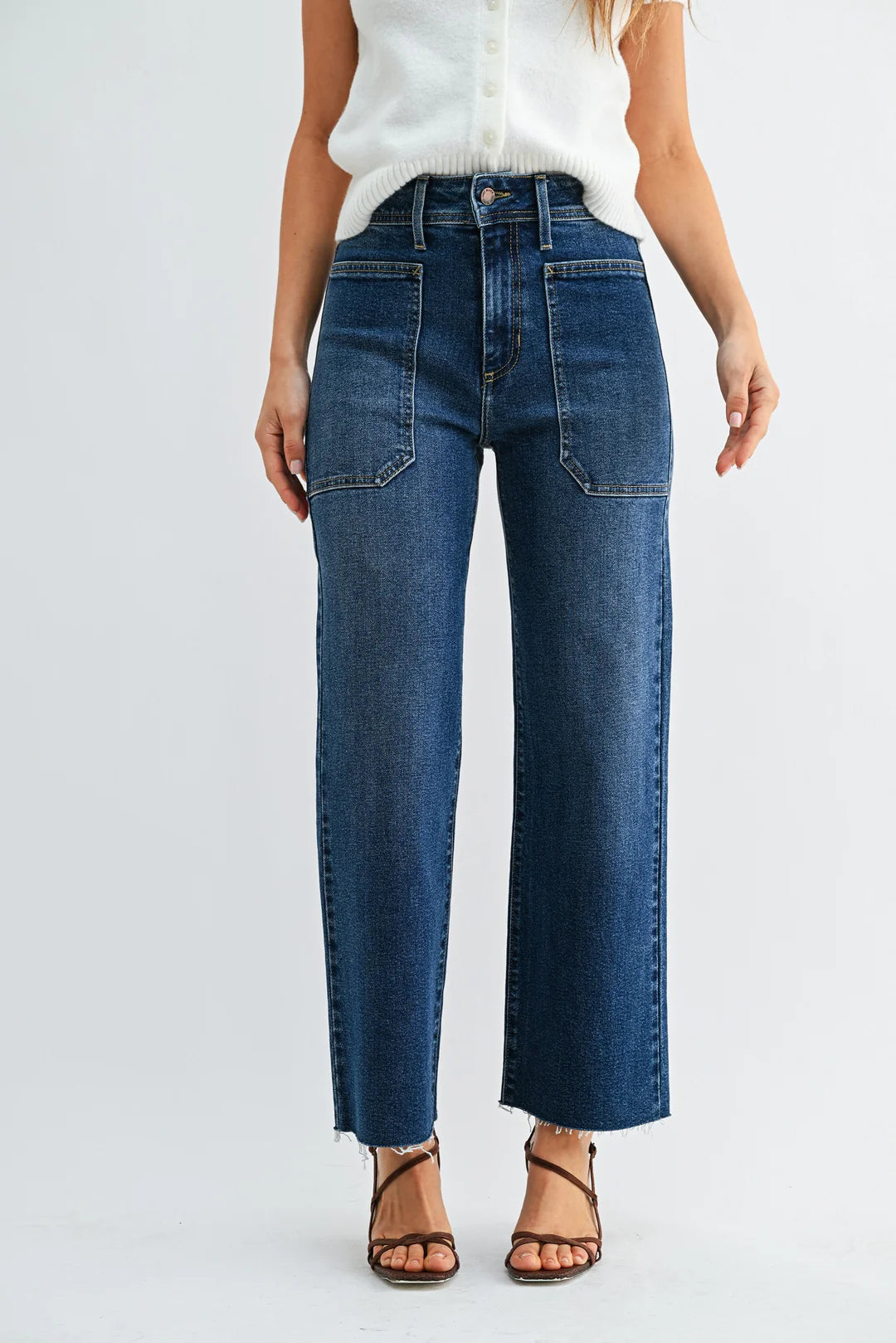 Nautical High Rise Wide Leg Jeans Just Black Denim