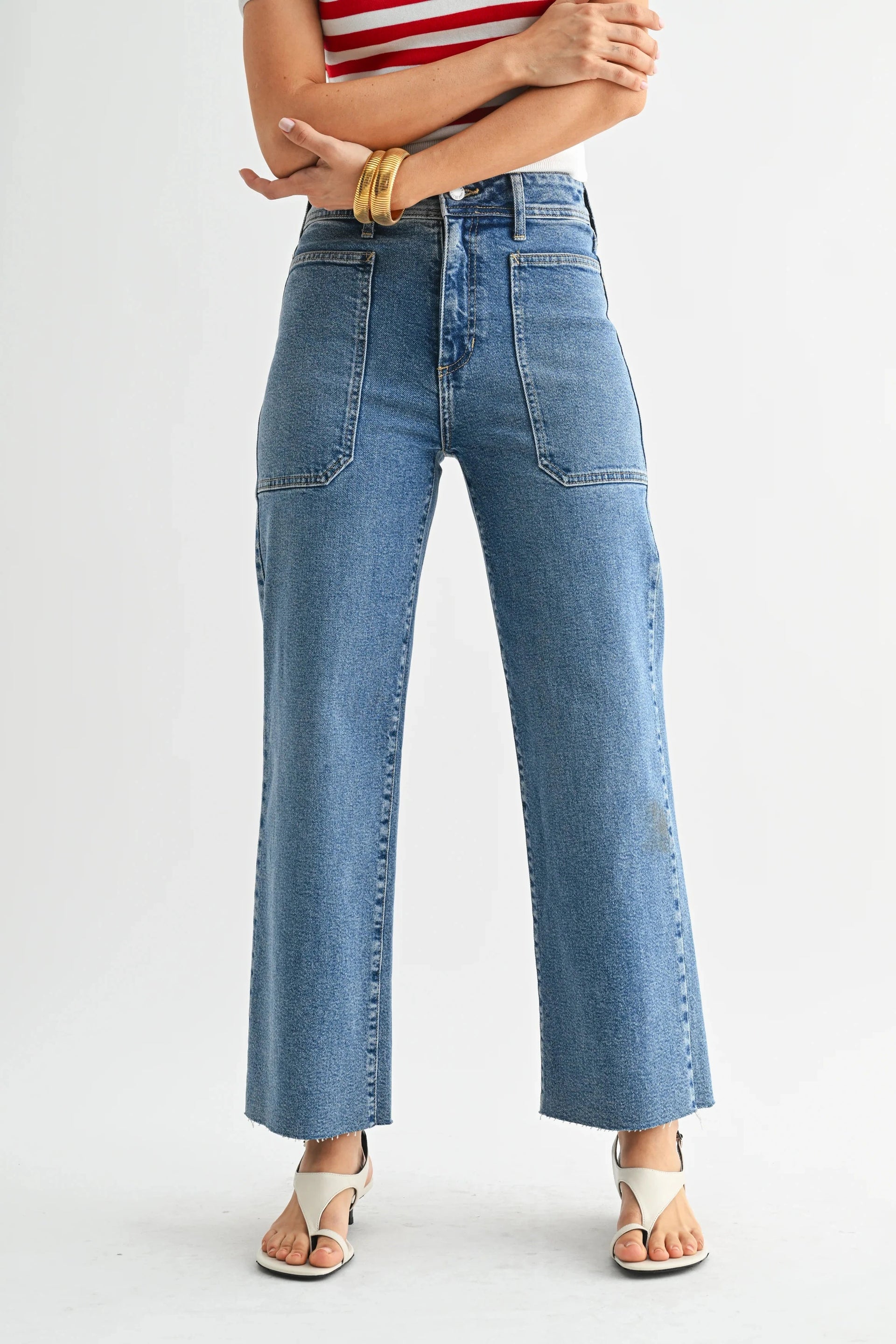 The Nautical Wide Leg Jeans Just Black Denim