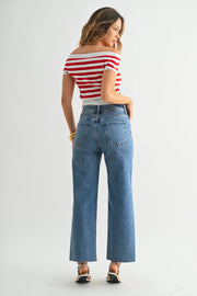 The Nautical Wide Leg Jeans Just Black Denim