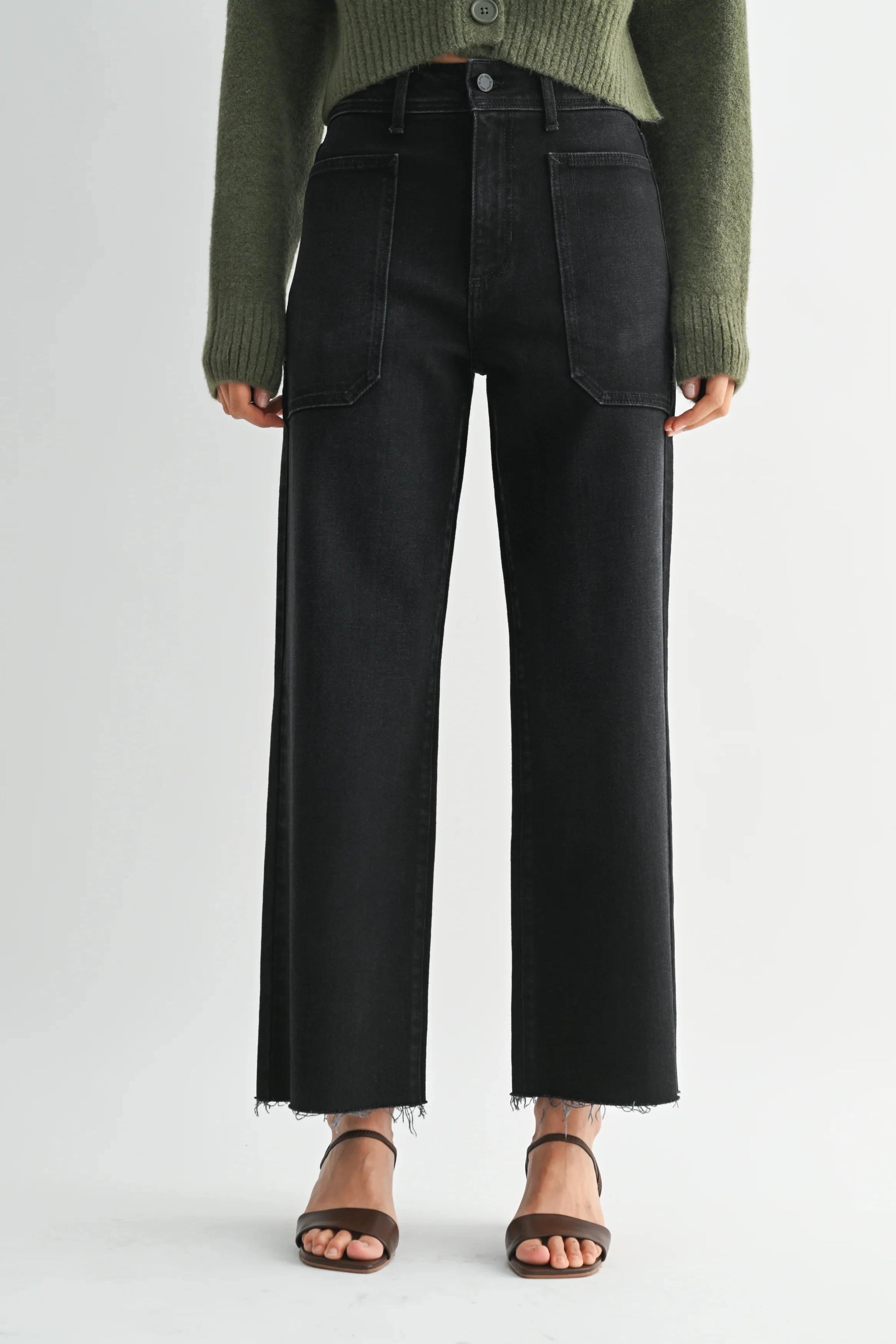 The Nautical Wide Leg Jeans Just Black Denim