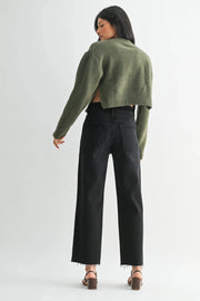 The Nautical Wide Leg Jeans Just Black Denim