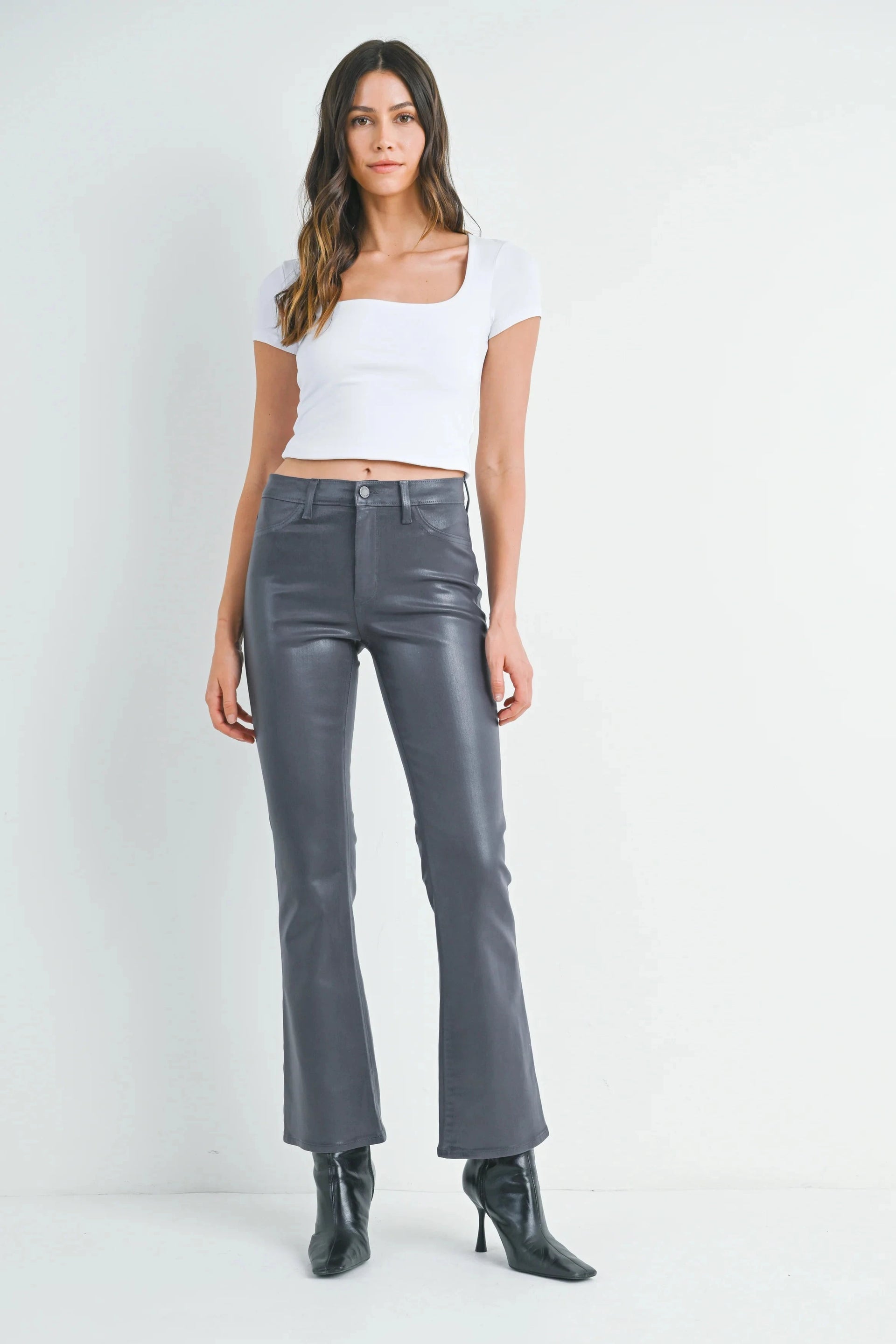 The Midrise Slim Bootcut Jeans Just Black Denim