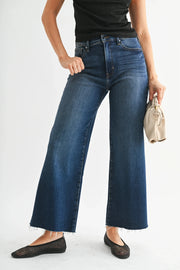 The Scissor Cut Wide Leg Jeans Just Black Denim