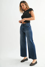 The Scissor Cut Wide Leg Jeans Just Black Denim
