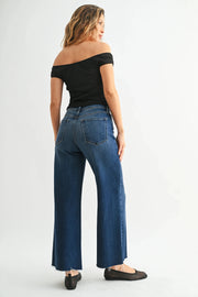 The Scissor Cut Wide Leg Jeans Just Black Denim