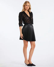 Nouvelle Faux Leather Pleat Skirt Bishop + Young
