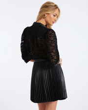Nouvelle Faux Leather Pleat Skirt Bishop + Young